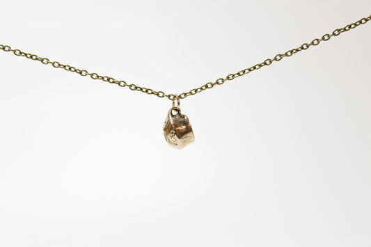 BRONZE Mug Pendant Necklace. .5" x .5". Select chain length 18, 24 inch