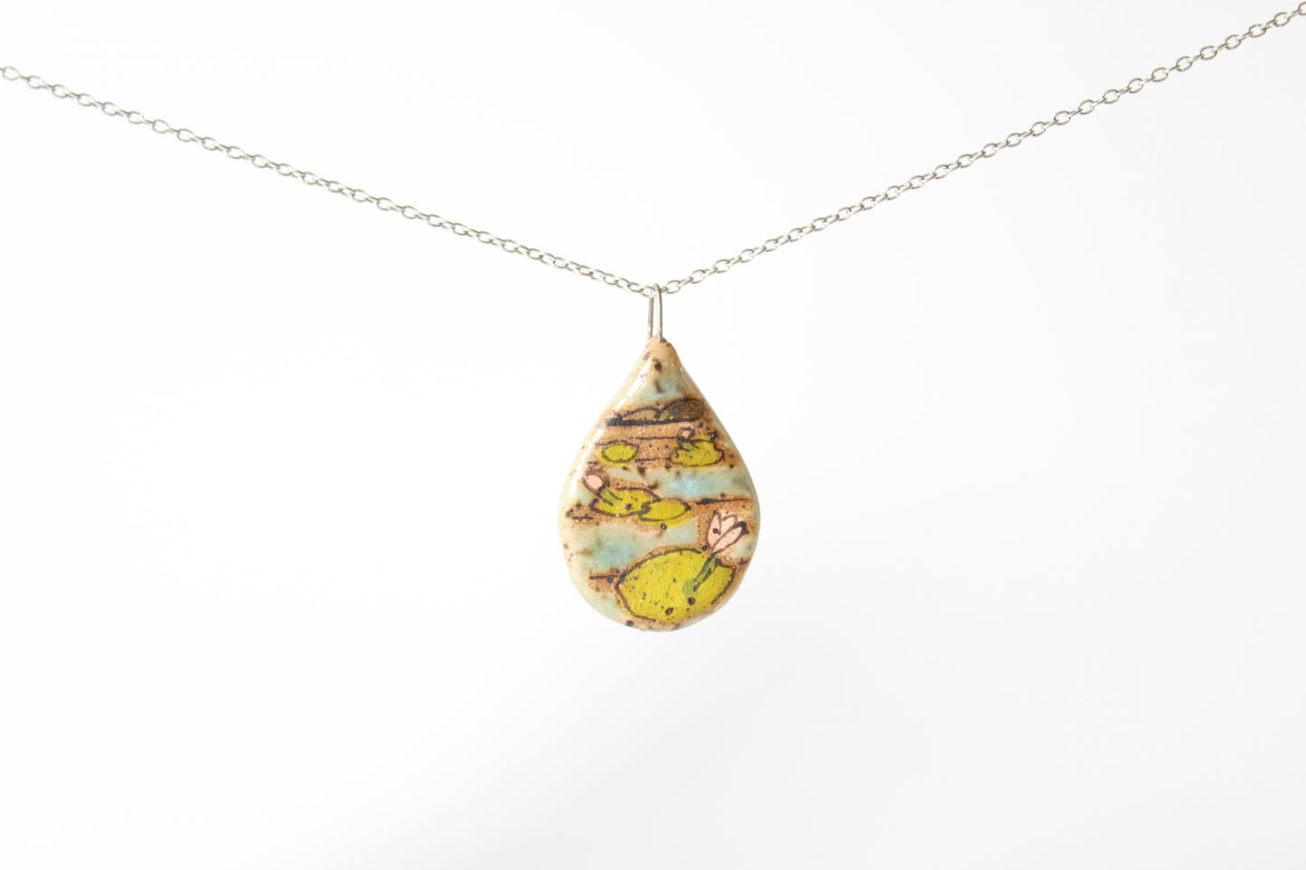 1082. Lily Pad Necklace - 1" x 1 1/2"