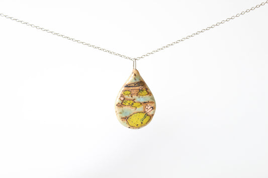 1082. Lily Pad Necklace - 1" x 1 1/2"