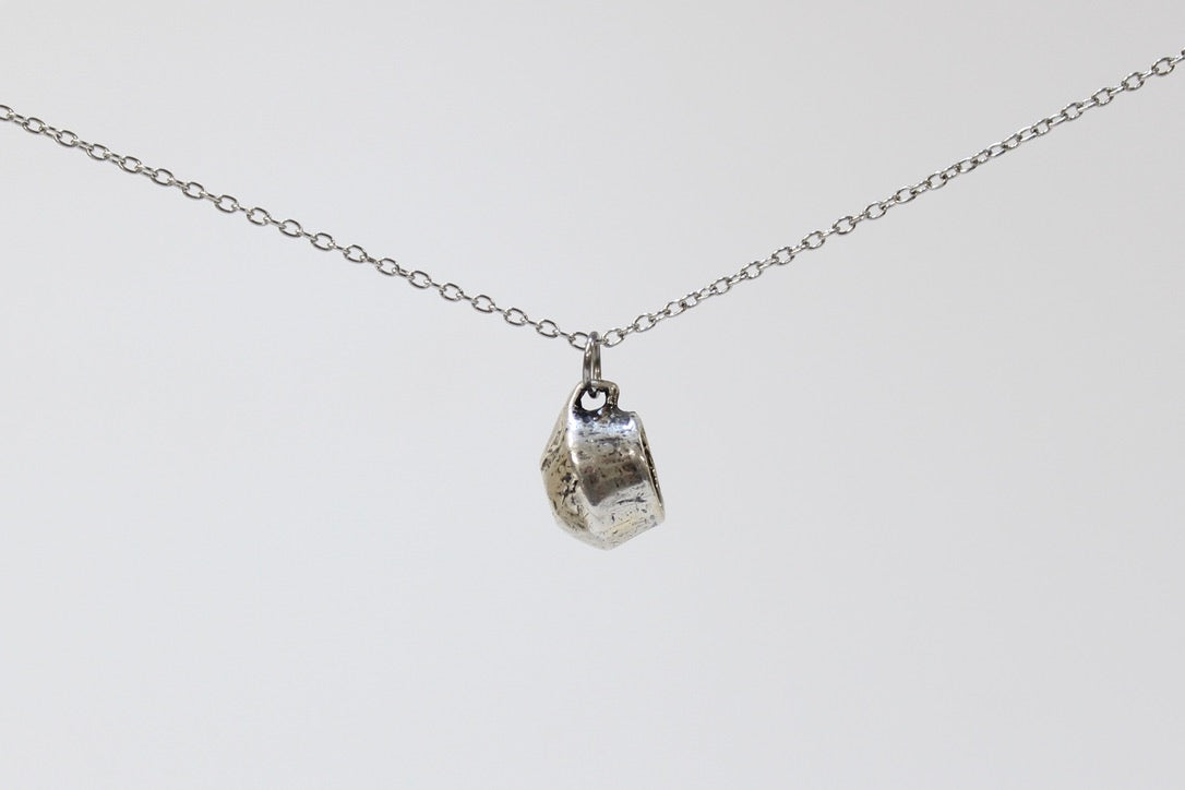 SILVER Mug Pendant Necklace. Sterling silver. .5" x .5". Select chain length 16, 18, 20 inch