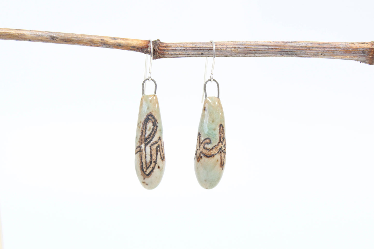 226. Turquoise Fuck Drop Earrings - 1" x 1.5"