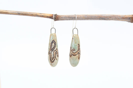 226. Turquoise Fuck Drop Earrings - 1" x 1.5"