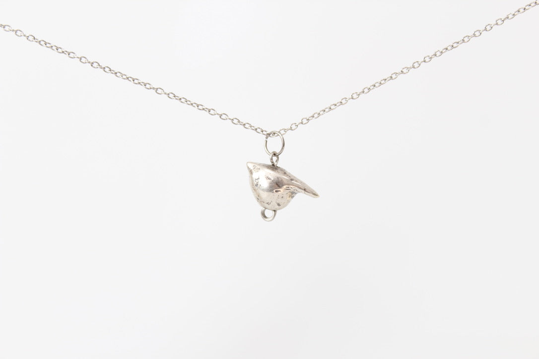 SILVER Bird Pendant Necklace. Sterling silver. 3/4" bird. Select chain length 16, 18, 20 inch
