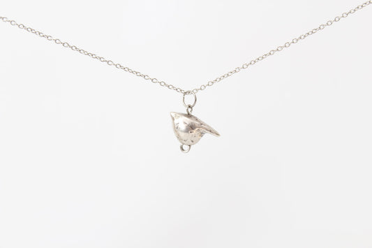 SILVER Bird Pendant Necklace. Sterling silver. 3/4" bird. Select chain length 16, 18, 20 inch
