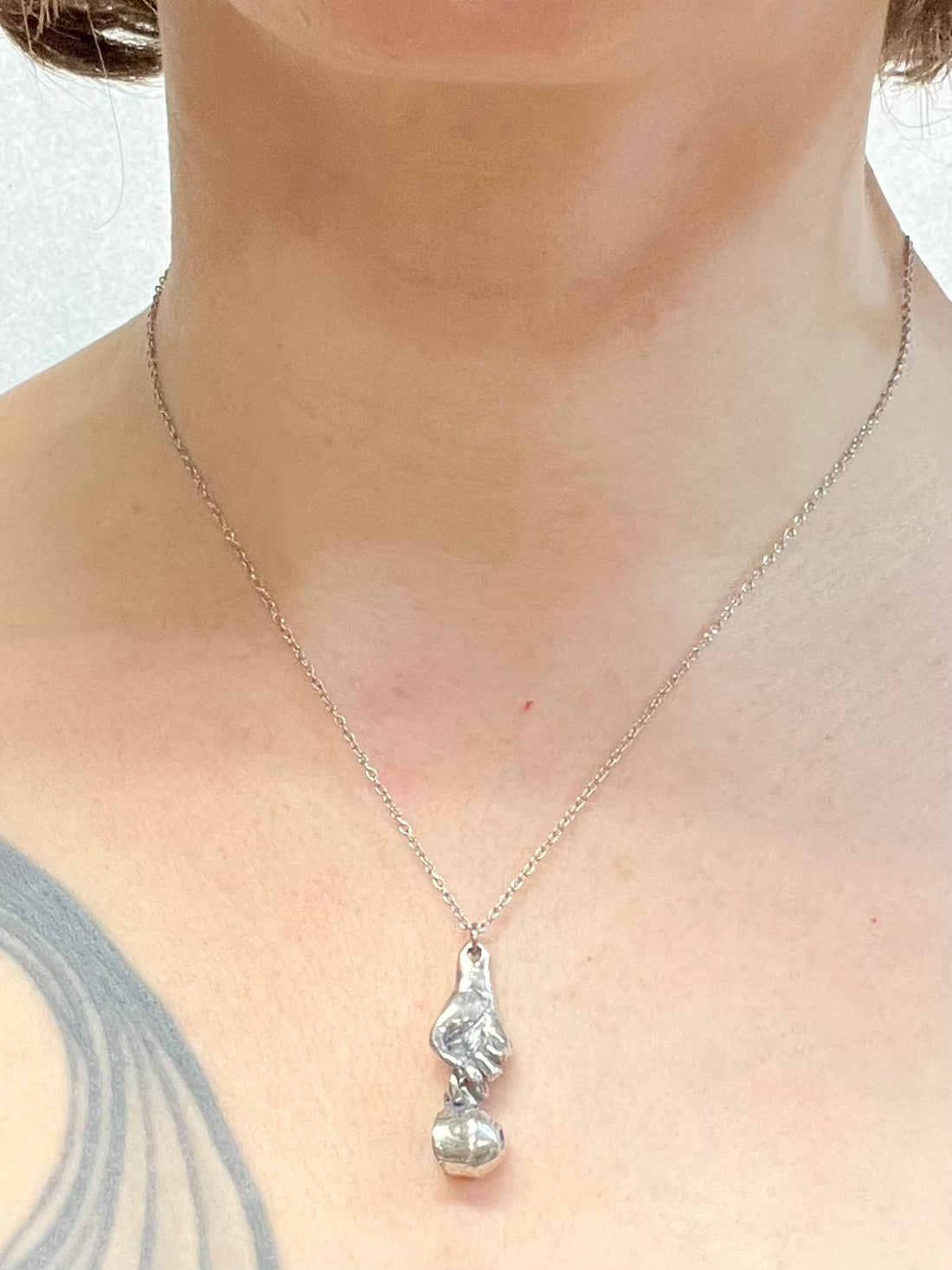 SILVER Ace of Cups Pendant Necklace. Sterling silver. 1" x 2". Select chain length 16, 18, 20 inch