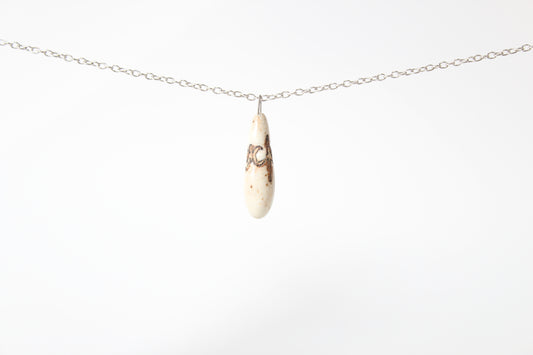 217. White Fuck Drop Necklace - 1" x 1.5"
