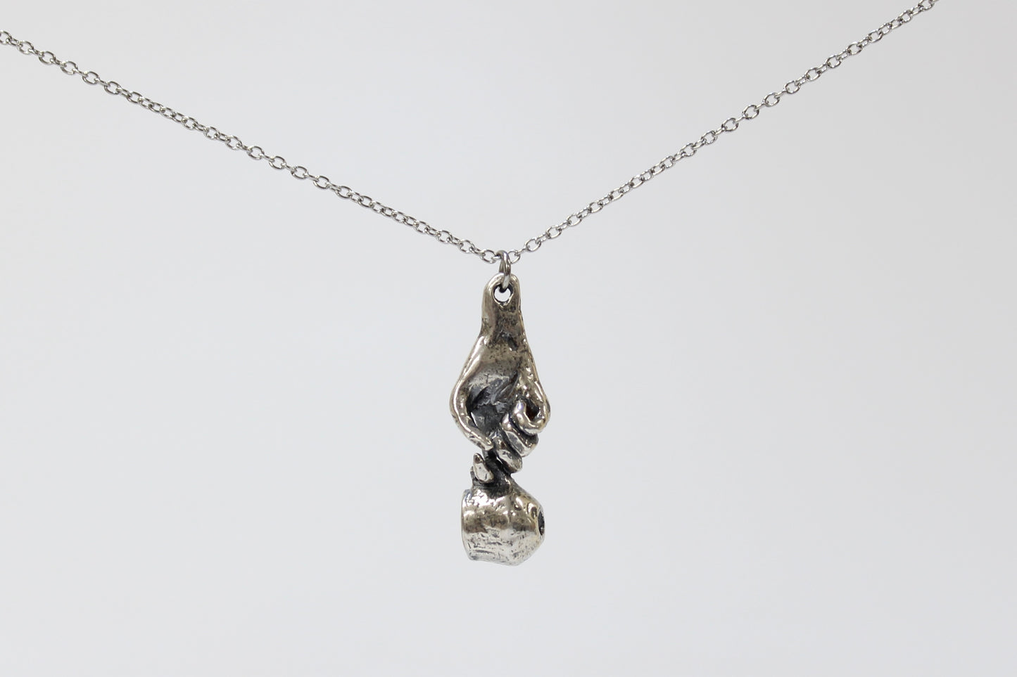 SILVER Ace of Cups Pendant Necklace. Sterling silver. 1" x 2". Select chain length 16, 18, 20 inch