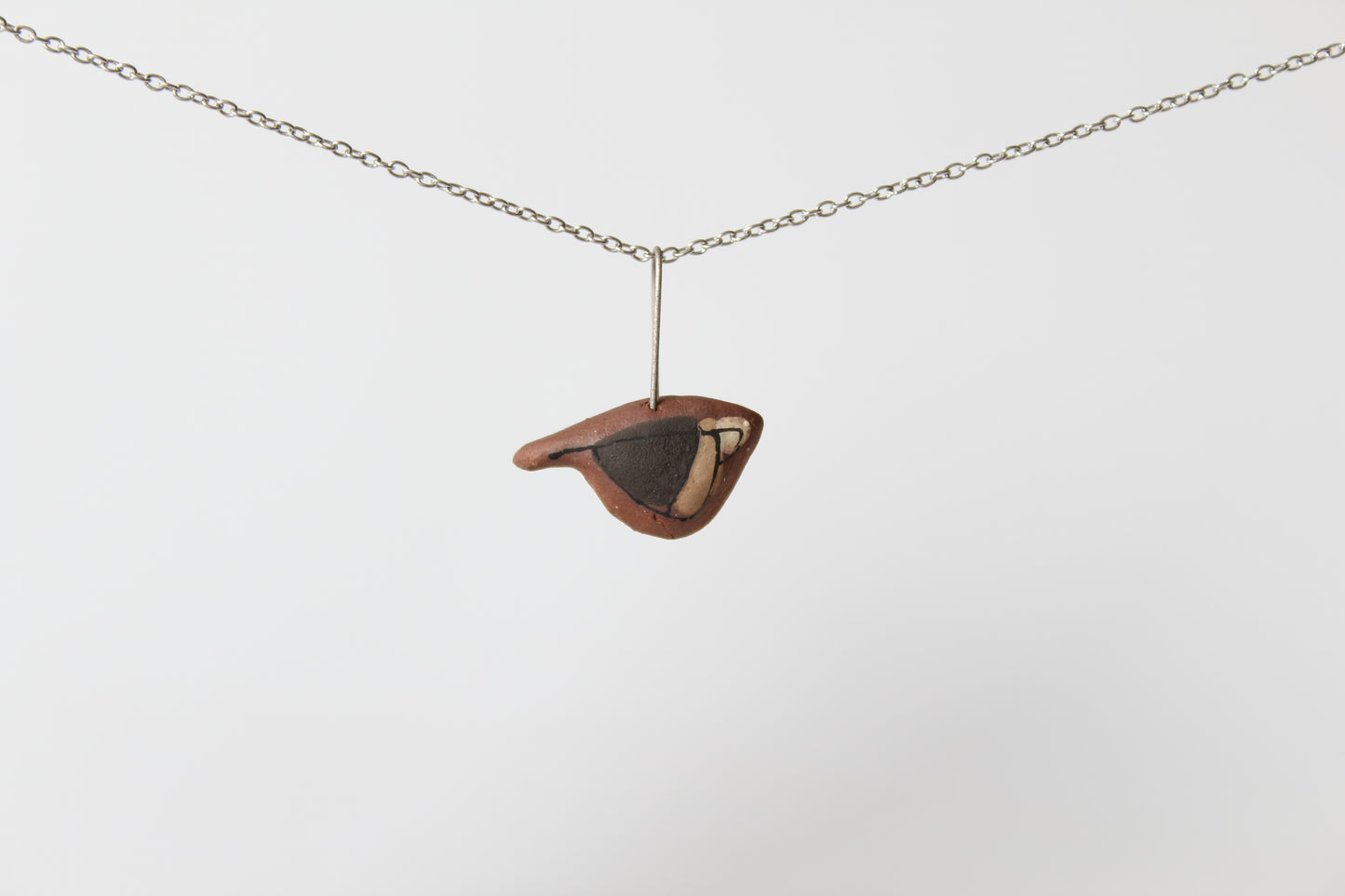 1079. Black Bird Necklace - 1" x 2", Select Chain Length 16, 18, 20 inch