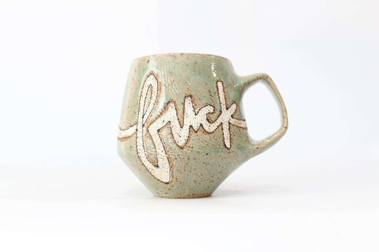 039. Turquoise Textured F-Bomb Mug (right-handed) - 19oz.