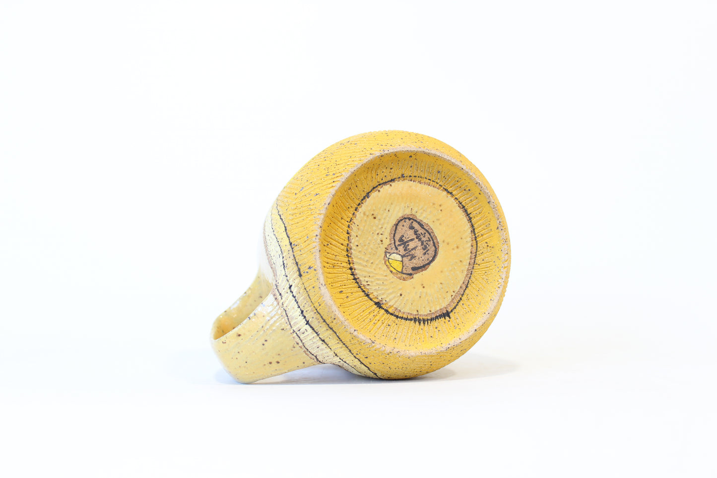 019. Yellow Wave with Circles Mug - 12oz.