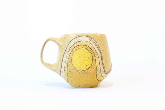 020. Yellow Wave with Circles Mug - 14oz.