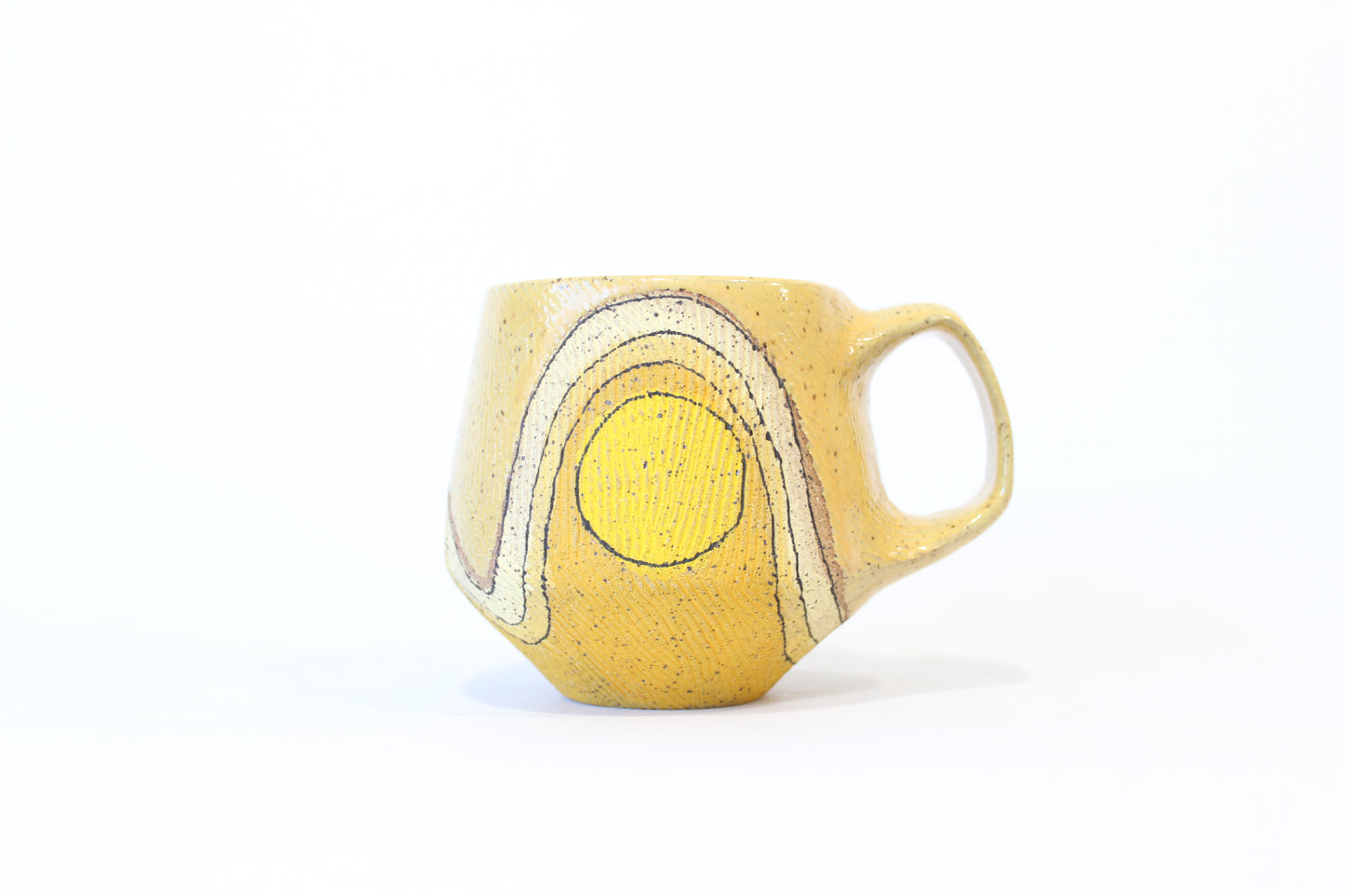 020. Yellow Wave with Circles Mug - 14oz.