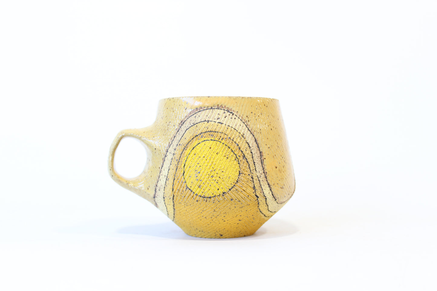 021. Yellow Wave with Circles Mug - 11oz.