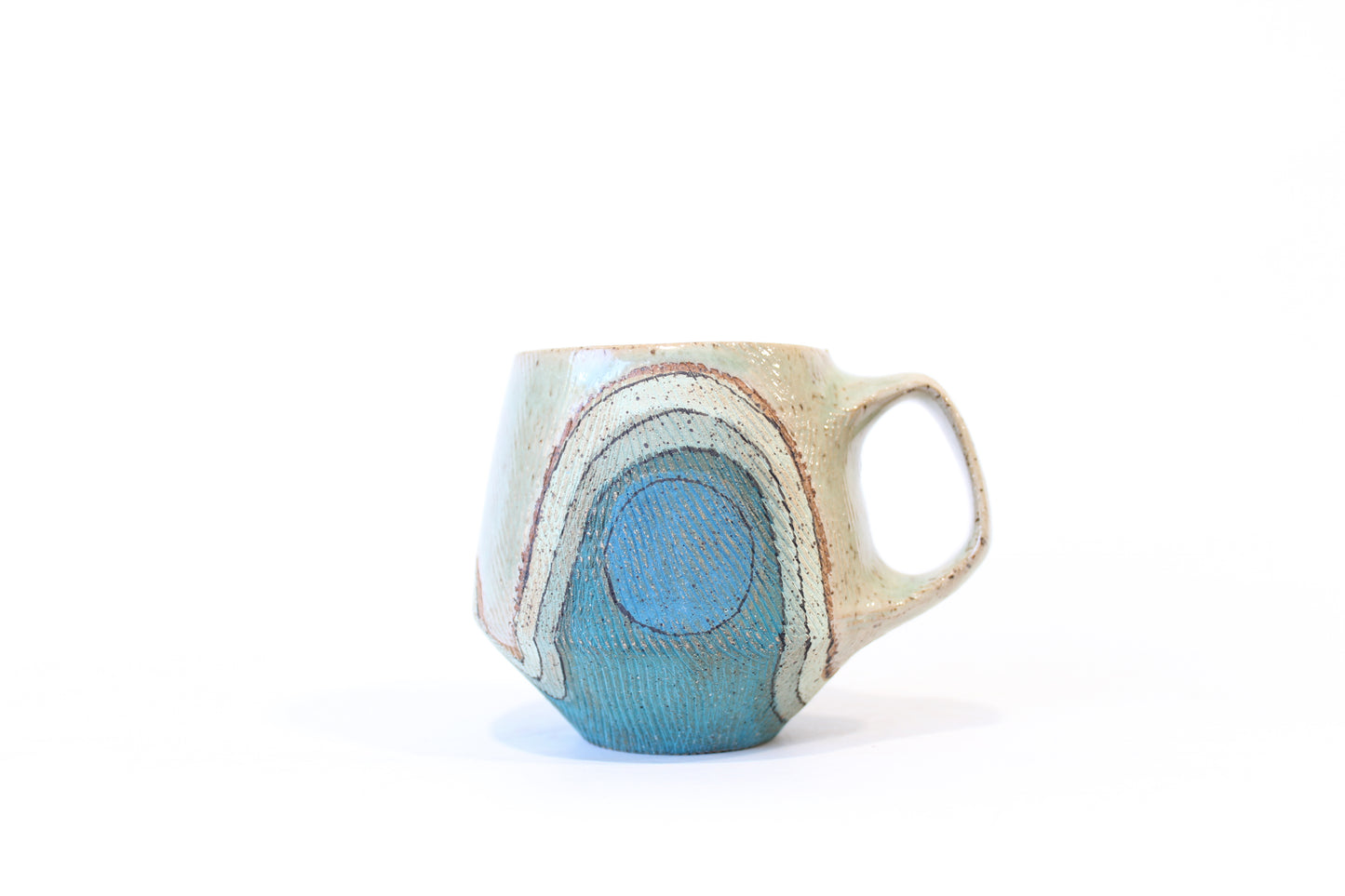 022. Blue Wave with Circles Mug - 13oz.
