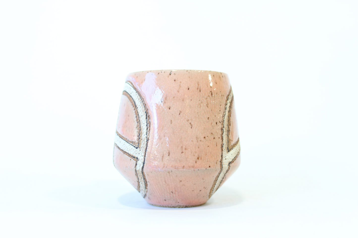 028. Textured Peace Sign Mug - Pink - 16oz.