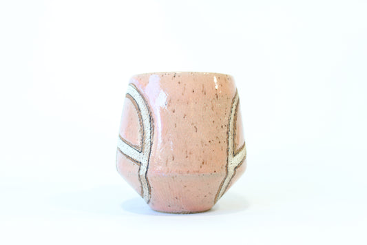 028. Textured Peace Sign Mug - Pink - 16oz.