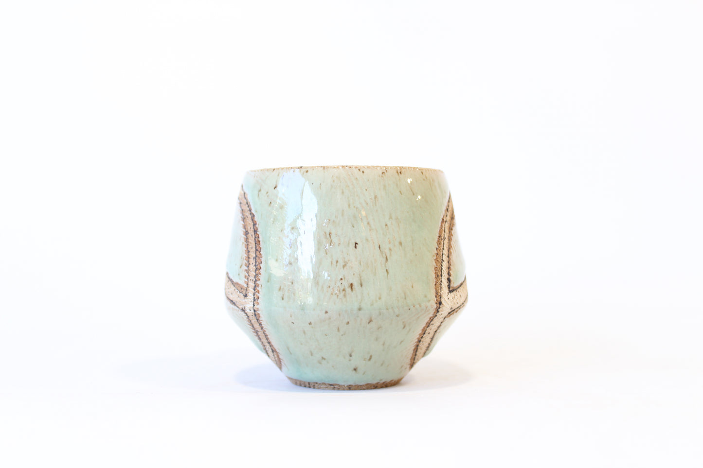 030. Textured Peace Mug - Turquoise Glaze - 10oz.