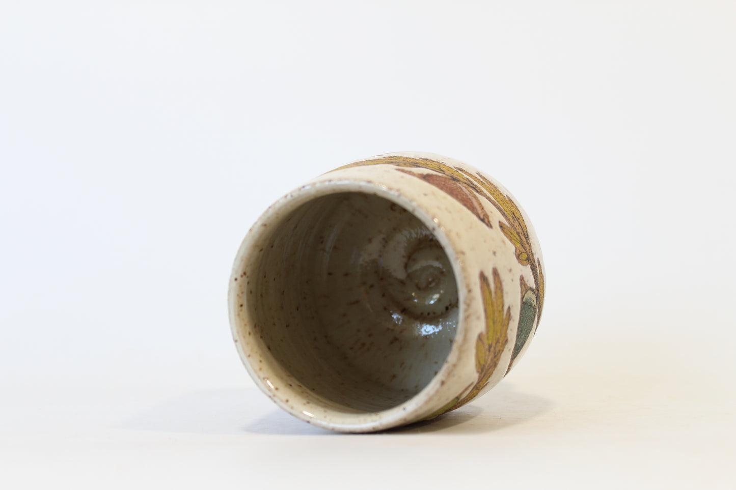 033. Big Rainbow Birds Cup (no handle) - 12oz.