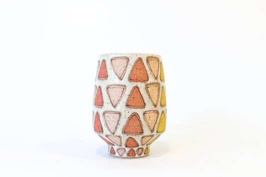 034. Rainbow Triangles Cup (no handle) - 14oz.