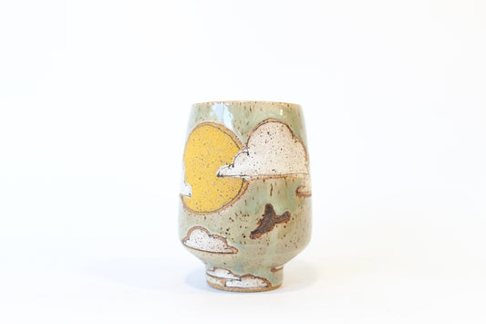 035. Clouds and Sun Cup (no handle) - 14oz.