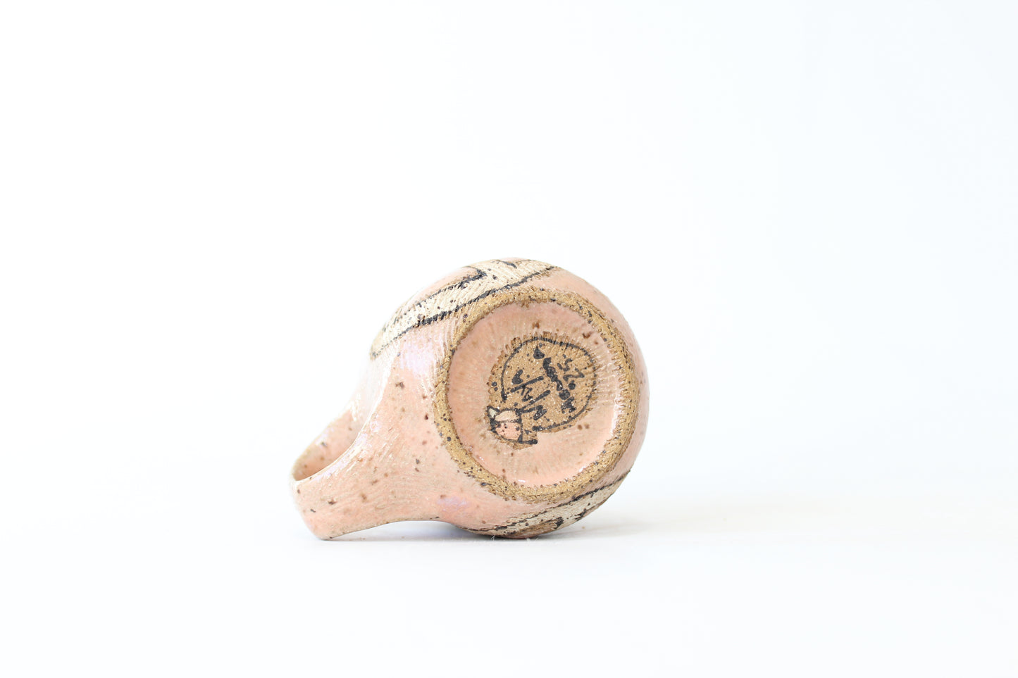 068. Textured Peace Sign Mug - Pink - Ornament size - 2 oz.