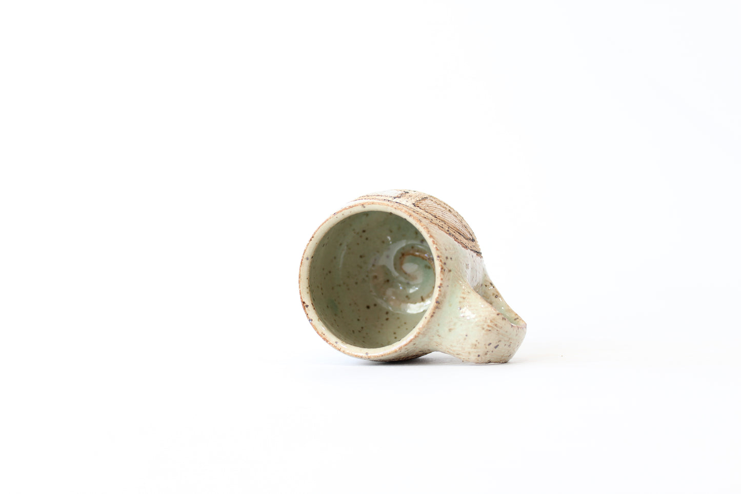 069. Textured Peace Sign Mug - Light Turquoise - Ornament size - 2 oz.