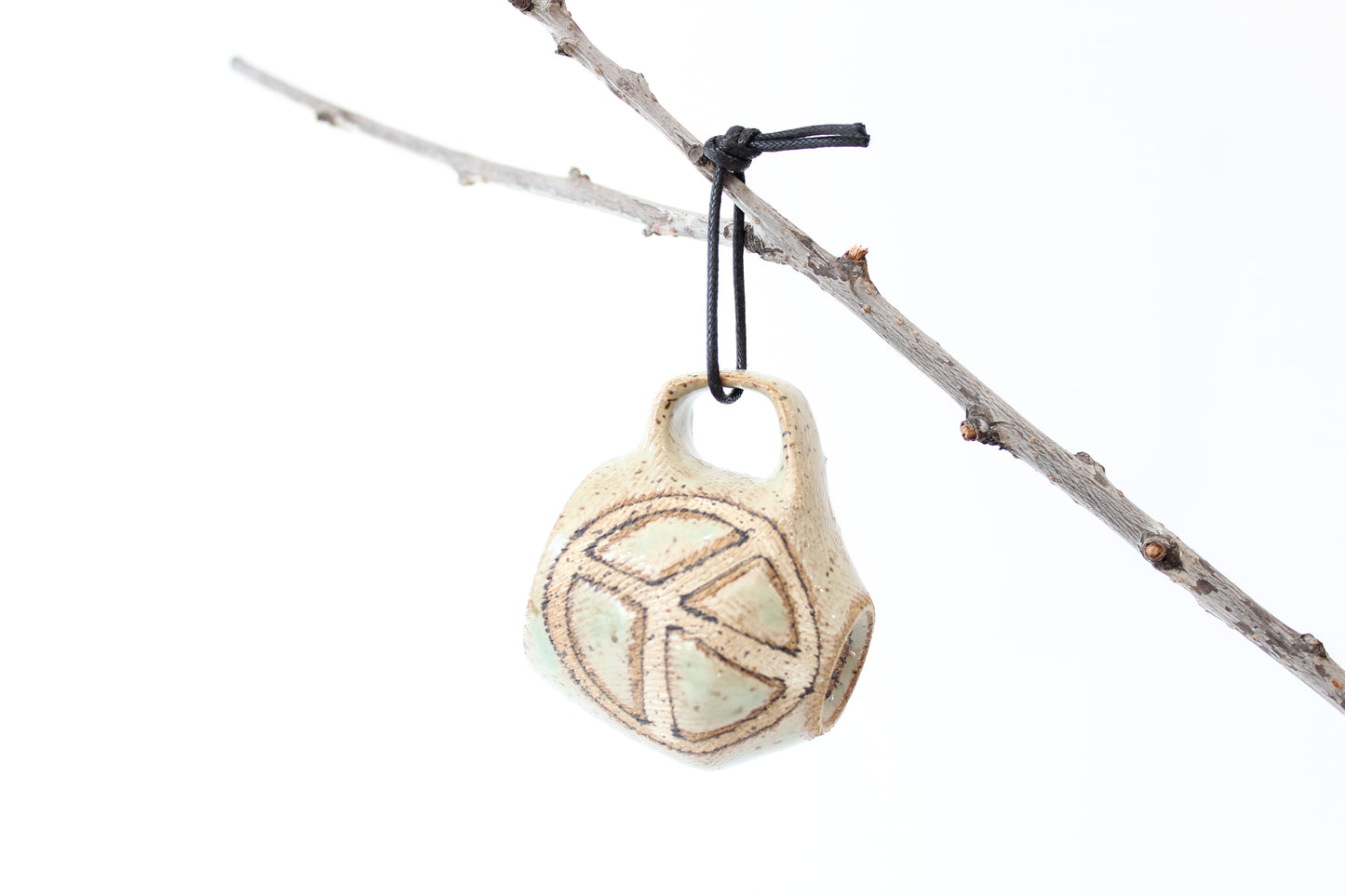 069. Textured Peace Sign Mug - Light Turquoise - Ornament size - 2 oz.