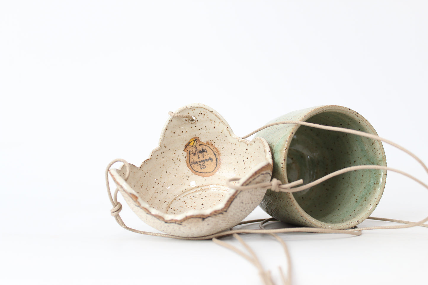 049. Textured Cloud Hanging Planter - Light Turquoise - small pot - 3.5''h x 4''w