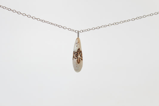 217. White Fuck Drop Necklace - 1" x 1.5"
