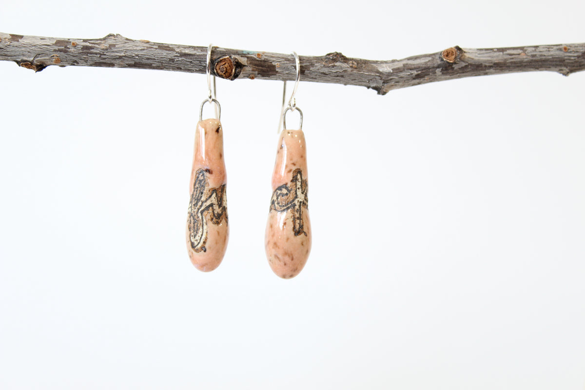 116. Pink Fuck Drop Earrings - 1" x 1.5"