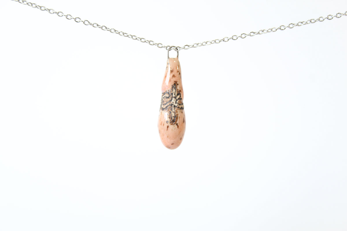 130. Pink Fuck Drop Necklace - 1" x 1.5"