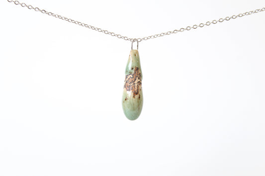 131. Turquoise Fuck Drop Necklace - 1" x 1.5"