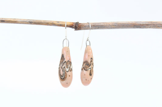 233. Pink Fuck Drop Earrings - 1" x 1.5"