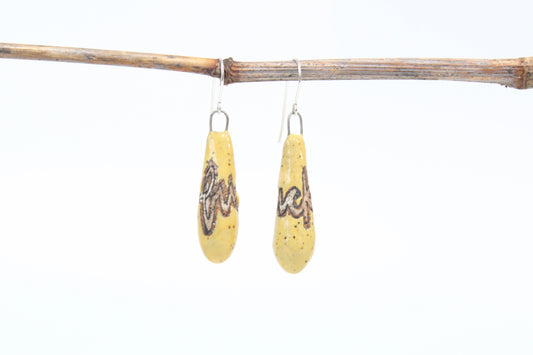 236. Yellow Fuck Drop Earrings - 1" x 1.5"