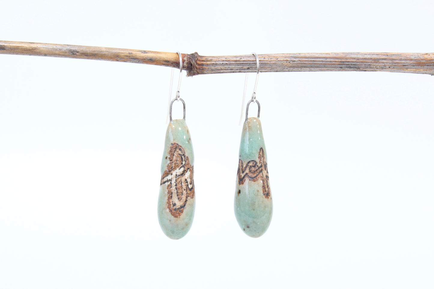 229. Turquoise Fuck Drop Earrings - 1" x 1.5"