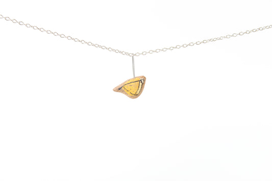 108. Yellow Underglaze Bird Necklace - 1" x 1"