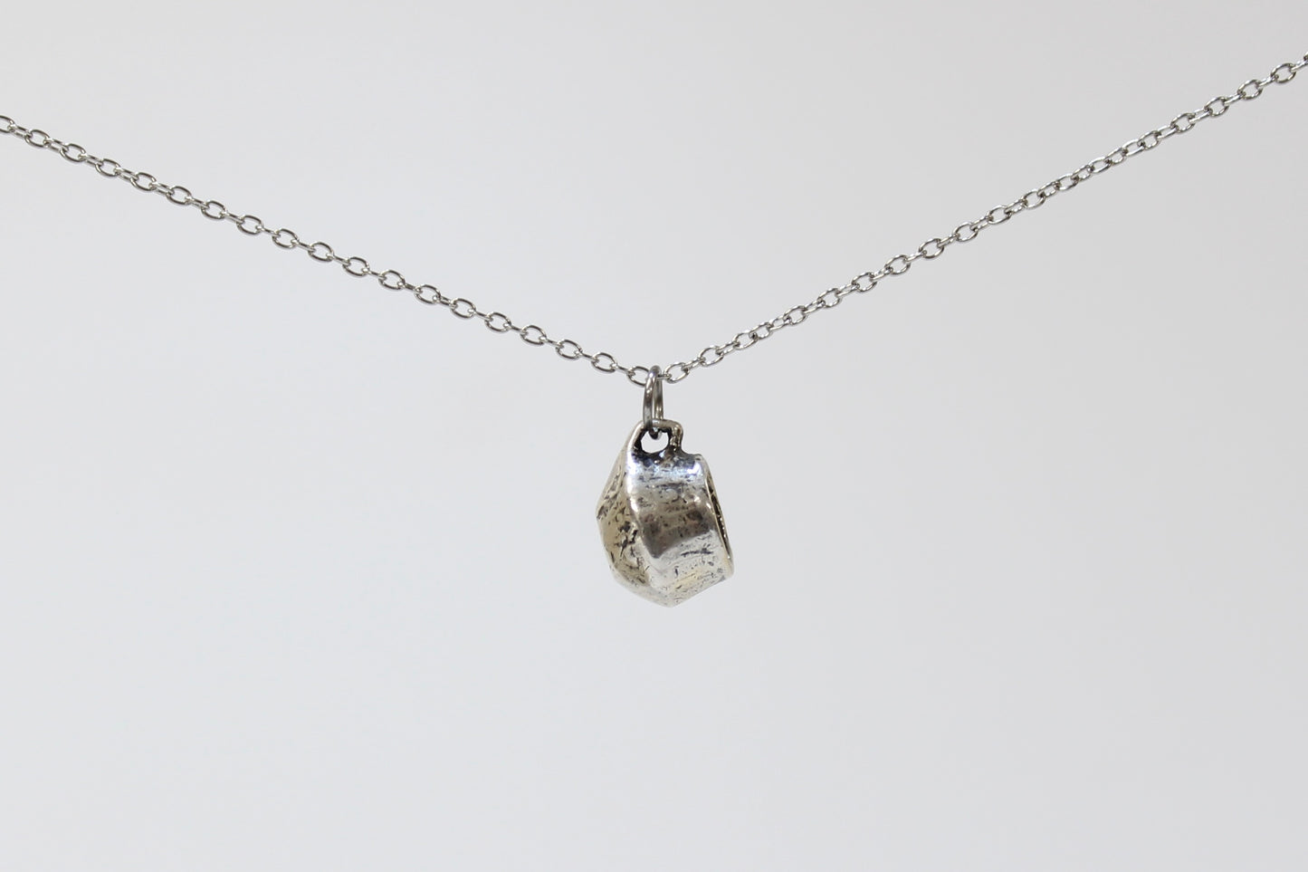 SILVER Mug Pendant Necklace. Sterling silver. .5" x .5". Select chain length 16, 18, 20 inch