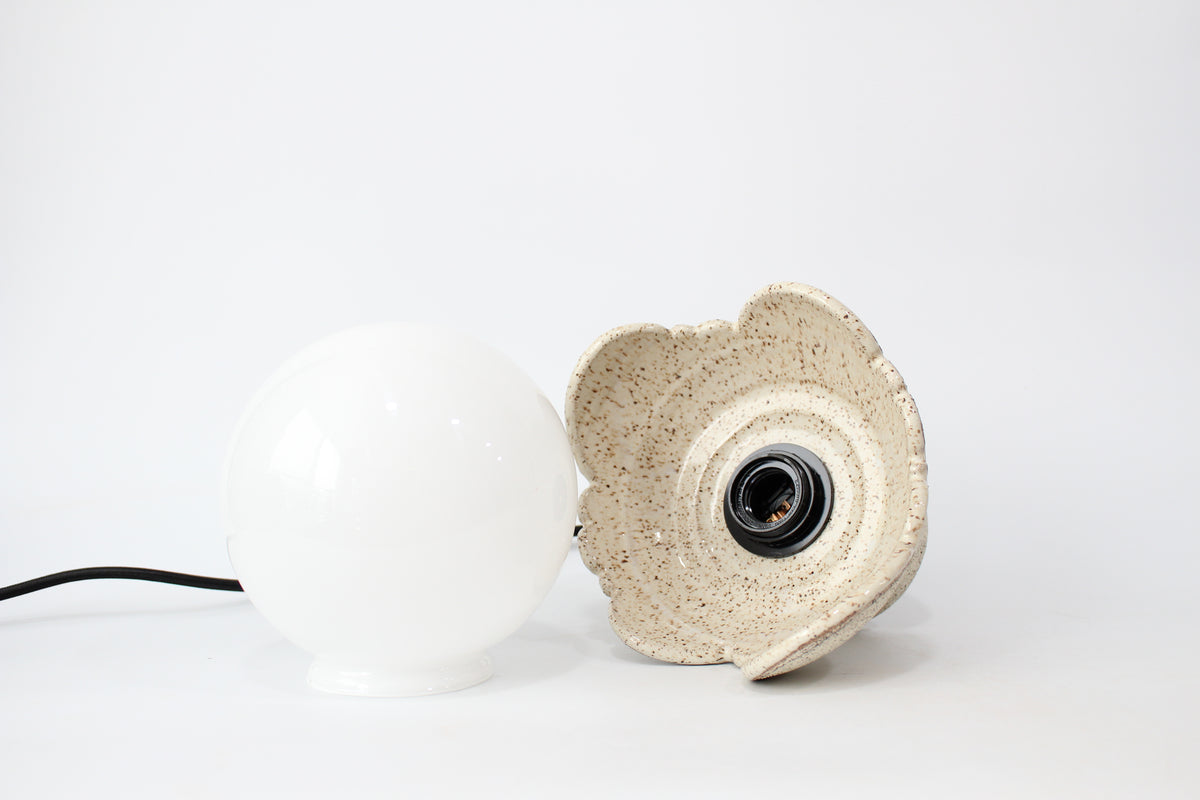 080. Textured Cloud Tabletop Globe Lamp - approx. 9.5"h x 7"w (height without shade 6.75") (Copy)