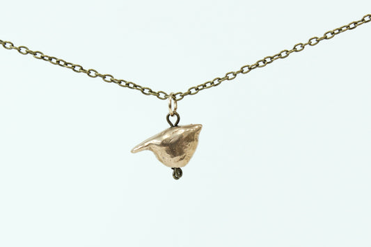 BRONZE Bird Pendant Necklace. 3/4" bird.  Select chain length 18, 24 inch (Copy)