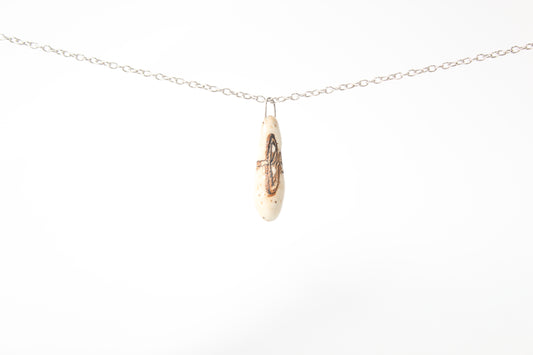 217. White Fuck Drop Necklace - 1" x 1.5"