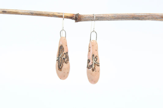 234. Pink Fuck Drop Earrings - 1" x 1.5"