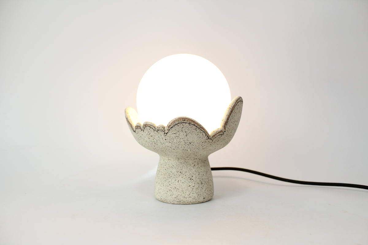 080. Textured Cloud Tabletop Globe Lamp - approx. 9.5"h x 7"w (height without shade 6.75") (Copy)