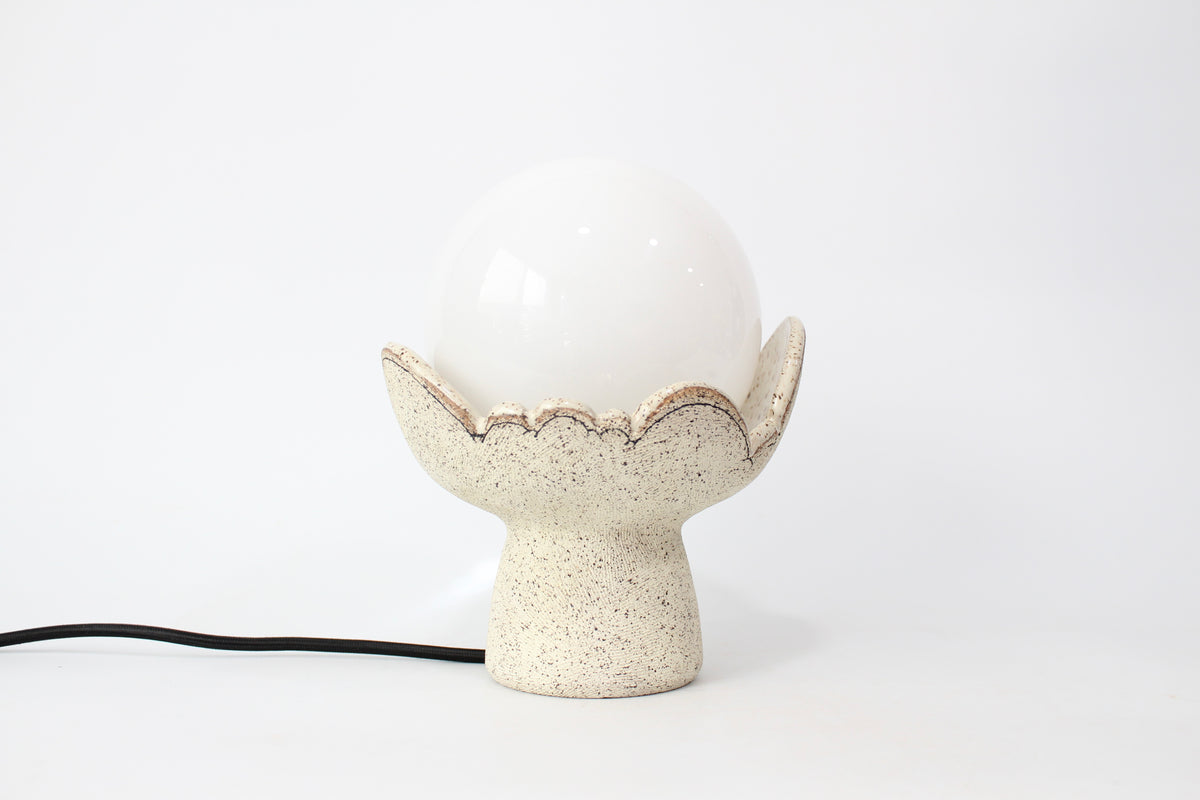 080. Textured Cloud Tabletop Globe Lamp - approx. 9.5"h x 7"w (height without shade 6.75") (Copy)
