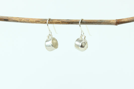 SILVER Muggie Earrings. Sterling silver hooks. Mug is 1/4" tall