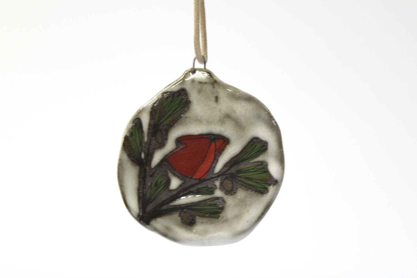 080. Cardinal (male) Flat Ornament. 3" x 2.5"