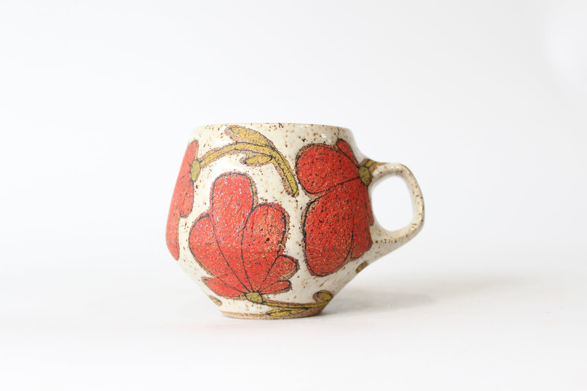 029. Red Flower Mug - 11oz.