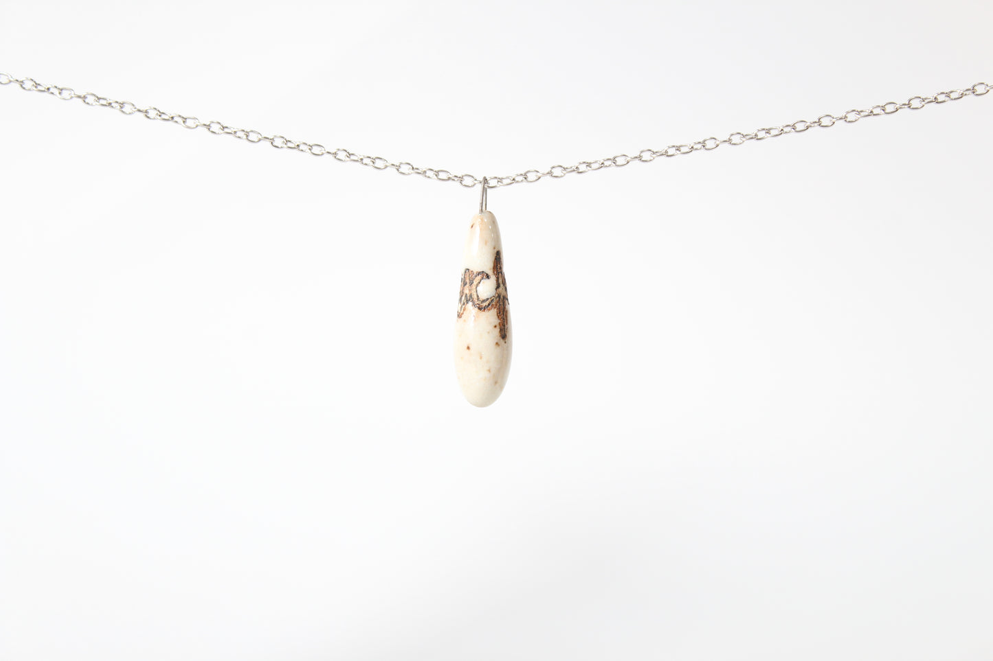 217. White Fuck Drop Necklace - 1" x 1.5"