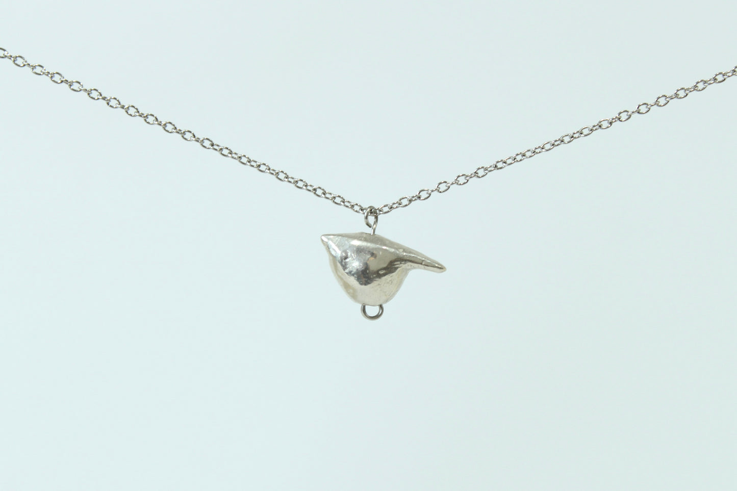 SILVER Bird Pendant Necklace. Sterling silver. 3/4" bird. Select chain length 16, 18, 20 inch