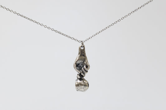 SILVER Ace of Cups Pendant Necklace. Sterling silver. 1" x 2". Select chain length 16, 18, 20 inch