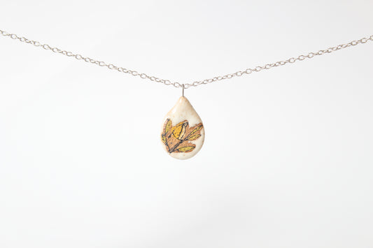 201. Yellow Bird Disc Necklace - 1" x 2"